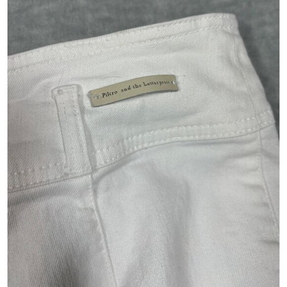 Pilcro & The Letterpress Anthropologie Womens Pants Sz 28 White Denim - Picture 5 of 5